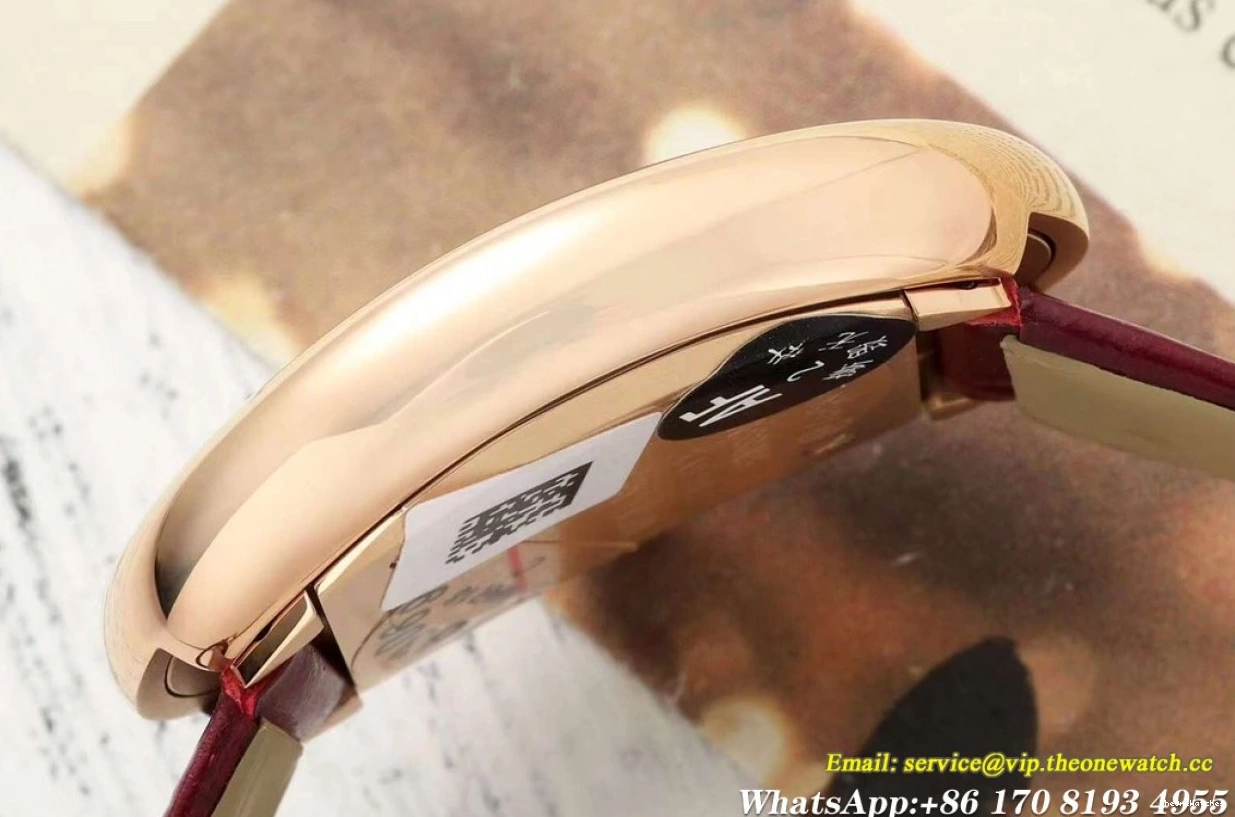 LE AF Ladies Red Baignoire Quartz White RG Dial 31mm 0212